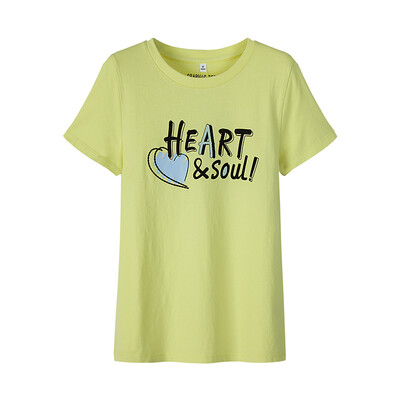 Semir Semir short sleeve T-shirt summer round neck print Korean version of the cotton half-sleeved T-shirt 12216000005 yellow-green
Semir Semir short sleeve T-shirt summer round neck print Korean version of the cotton half-sleeved T-shirt 12216000005 yellow-green
