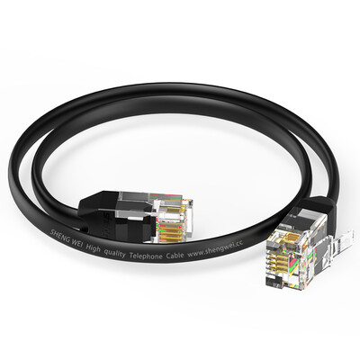 Win shengwei telephone line 4 core multi-strand flat 6P4C 05 m black landline fax machine RJ11 finished cable TC-1005A
Win shengwei telephone line 4 core multi-strand flat 6P4C 05 m black landline fax machine RJ11 finished cable TC-1005A