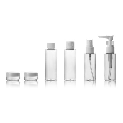 JIA BAI Six pieces for cosmetics Cosmetic bath bottle spray bottle transparent bottle invisible eye box travel bottle portable set
JIA BAI Six pieces for cosmetics Cosmetic bath bottle spray bottle transparent bottle invisible eye box travel bottle portable set