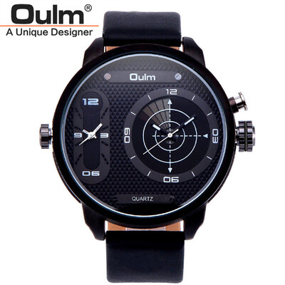 Oulm Unique Big Quartz Watch Flashing LED Function Two Time Zone Watches Men Fashion Brand Leather Wristwatch Sport Male Clock
Oulm Unique Big Quartz Watch Flashing LED Function Two Time Zone Watches Men Fashion Brand Leather Wristwatch Sport Male Clock