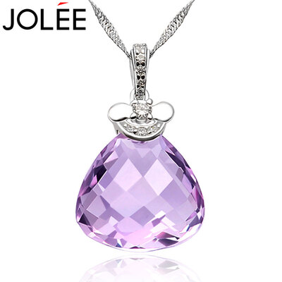 Feather JOLEE necklace natural crystal pendants S925 silver fashion simple Korean clavicle chain lucky bags girlfriend filial wife honor purple
Feather JOLEE necklace natural crystal pendants S925 silver fashion simple Korean clavicle chain lucky bags girlfriend filial wife honor purple