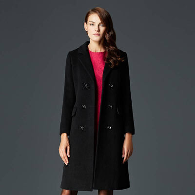 Recall Marc Rebecca European&American fashion double-breasted simple Slim woolen coat 56063B black
Recall Marc Rebecca European&American fashion double-breasted simple Slim woolen coat 56063B black