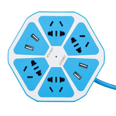 Jishun (jishun) JSW-6J 1.8 m 4-bit 5-hole with 4-bit USB smart socket Creative socket fruit outlet lemon socket plug panel row blue
Jishun (jishun) JSW-6J 1.8 m 4-bit 5-hole with 4-bit USB smart socket Creative socket fruit outlet lemon socket plug panel row blue