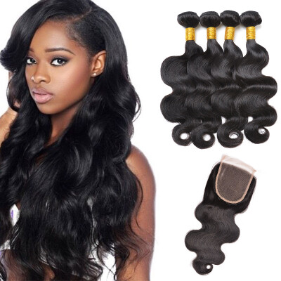 5Pcs Lot Cambodian Body Wave Hair With Closure Grade 7A Unprocessed Human Hair Weave 4 Bundles Add Top Lace Closures Natural Color
5Pcs Lot Cambodian Body Wave Hair With Closure Grade 7A Unprocessed Human Hair Weave 4 Bundles Add Top Lace Closures Natural Color