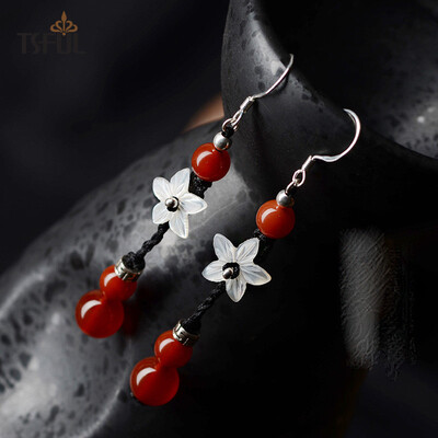 Tsful TS054SS Earrings Women's Ethnic Earrings Classical Handmade Earrings Imitation Agate Earrings Elegant Jewelry Accessories Red
Tsful TS054SS Earrings Women's Ethnic Earrings Classical Handmade Earrings Imitation Agate Earrings Elegant Jewelry Accessories Red