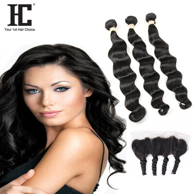 HC Hair Products 8A Malaysian Loose Wave With Closure Loose Wave With Frontal Closure Cheap Human Hair Bundles With Frontal
HC Hair Products 8A Malaysian Loose Wave With Closure Loose Wave With Frontal Closure Cheap Human Hair Bundles With Frontal
