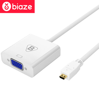 BIAZE Micro HDMI to VGA Converter Adapter Mini HDMI to VGA Converter Cable with Audio Power Supply Tablet PC Connection Projector ZH7-PC Edition
BIAZE Micro HDMI to VGA Converter Adapter Mini HDMI to VGA Converter Cable with Audio Power Supply Tablet PC Connection Projector ZH7-PC Edition