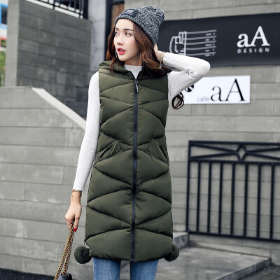 Winter Vest Women 2017 New Fashion Waistcoat Ladies Army Green Slim Vests Hooded Cotton-padded Warm Long Vest Female
Winter Vest Women 2017 New Fashion Waistcoat Ladies Army Green Slim Vests Hooded Cotton-padded Warm Long Vest Female
