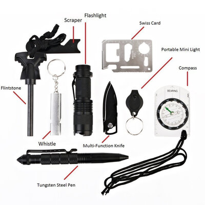 10 in 1 Outdoor Survival kits Emergency Box Emergency Supplies SOS Outdoor Self-help Survival Equipment Box for Hiking Camping Bik
10 in 1 Outdoor Survival kits Emergency Box Emergency Supplies SOS Outdoor Self-help Survival Equipment Box for Hiking Camping Bik