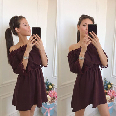 Lovaru ™ 2017 Women Dress Cute Casual Sexy Fashion Lace Loose Red Blue Green Slash Neck Party Beach Wear Flower Mini Dress
Lovaru ™ 2017 Women Dress Cute Casual Sexy Fashion Lace Loose Red Blue Green Slash Neck Party Beach Wear Flower Mini Dress