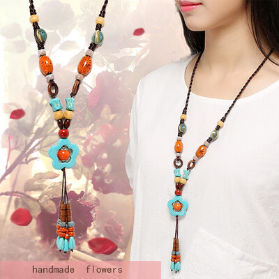 Vintage long pendant Necklace Ethnic flower jewelry Beads Sweater chain exaggerated accessory Friendship gift
Vintage long pendant Necklace Ethnic flower jewelry Beads Sweater chain exaggerated accessory Friendship gift