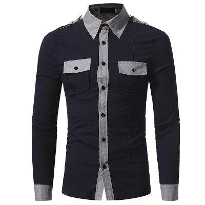 Brand 2017 Fashion Male Shirt Long-Sleeves Tops Double Pocket Badge Mens Dress Shirts Slim Men Shirt 2XL
Brand 2017 Fashion Male Shirt Long-Sleeves Tops Double Pocket Badge Mens Dress Shirts Slim Men Shirt 2XL