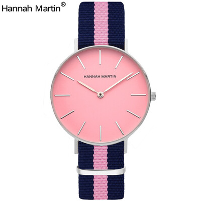 Hannah Martin Top Luxury Brand Nylon Watches Women New Fashion Casual Leather Quartz Wristwatch Simple Pink Dial Watch
Hannah Martin Top Luxury Brand Nylon Watches Women New Fashion Casual Leather Quartz Wristwatch Simple Pink Dial Watch