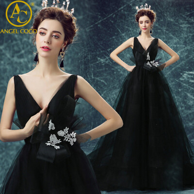 Sexy Evening Dresses Long Vintage Black Elegant Sleeveless Lace Satin Party Gown Prom Dress Women Backless Robe Evening Gowns
Sexy Evening Dresses Long Vintage Black Elegant Sleeveless Lace Satin Party Gown Prom Dress Women Backless Robe Evening Gowns