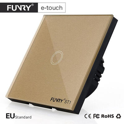 FUNRY ST1 EU Standard 1Gang Smart Remote Control / Сенсорный радио Выключатель света Кратковременное кнопочный Luxury закаленное стекло 433MHz
FUNRY ST1 EU Standard 1Gang Smart Remote Control / Сенсорный радио Выключатель света Кратковременное кнопочный Luxury закаленное стекло 433MHz