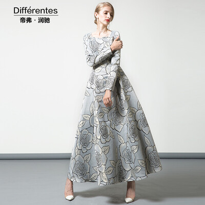 DF · RS Autumn and winter long section floral big dress 2017 new long-sleeved Slim temperament long skirt female
DF · RS Autumn and winter long section floral big dress 2017 new long-sleeved Slim temperament long skirt female