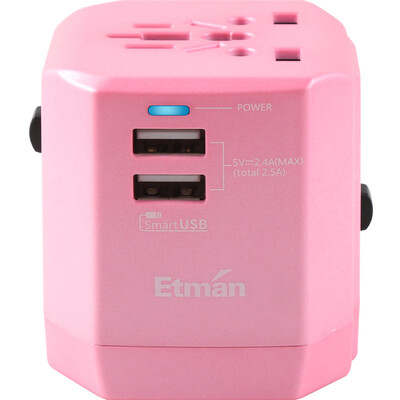 Etman dual USB abroad to change the plug Sakura Pollen Multi-country Universal Socket Converter Malaysia Bali Japan United States British standard European standard German standard
Etman dual USB abroad to change the plug Sakura Pollen Multi-country Universal Socket Converter Malaysia Bali Japan United States British standard European standard German standard