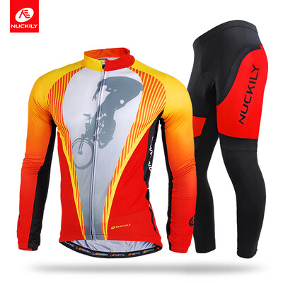 NUCKILY Mens SpringAutumn sublimation prints long sleeve cycling jersey with foam pad tight set
NUCKILY Mens SpringAutumn sublimation prints long sleeve cycling jersey with foam pad tight set