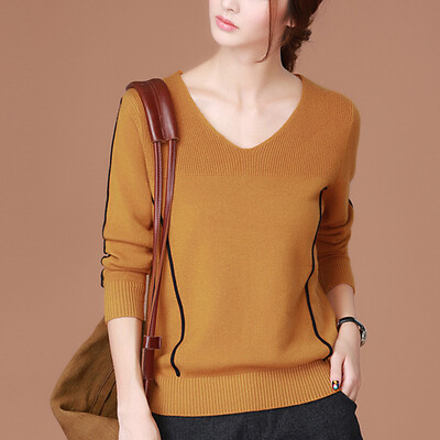 City plus CITYPLUS 2017 autumn&winter new women&39s literary wild V-collar sweater loose loose long-sleeved stretch sweater CWYC179351 yellow
City plus CITYPLUS 2017 autumn&winter new women&39s literary wild V-collar sweater loose loose long-sleeved stretch sweater CWYC179351 yellow