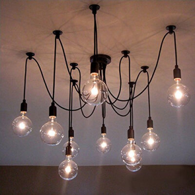 BOKT Vintage Edison Multiple Ajustable DIY Pendant Spider Lights Ceiling Light Fixtures Metal Chandeliers LightingBlack 12-light
BOKT Vintage Edison Multiple Ajustable DIY Pendant Spider Lights Ceiling Light Fixtures Metal Chandeliers LightingBlack 12-light