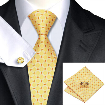 N-0437 Vogue Men Silk Tie Set Yellow Plaids Necktie Handkerchief Cufflinks Set Ties For Men Formal Wedding Business wholesale
N-0437 Vogue Men Silk Tie Set Yellow Plaids Necktie Handkerchief Cufflinks Set Ties For Men Formal Wedding Business wholesale