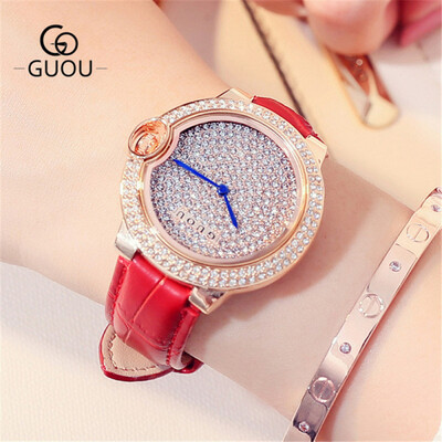 GUOU Brand Women Business Quartz Watches Leather Band Ladies Casual Wristwatches Full Rhinestones Clock
GUOU Brand Women Business Quartz Watches Leather Band Ladies Casual Wristwatches Full Rhinestones Clock