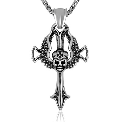 Domineering Skull Ghost Head Pendant Necklace Gorgeous Fashion Skeleton Gothic Cross Pendant Chain Titanium Stainless Jewelry
Domineering Skull Ghost Head Pendant Necklace Gorgeous Fashion Skeleton Gothic Cross Pendant Chain Titanium Stainless Jewelry
