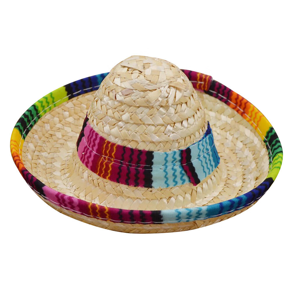 Dog Sombrero Hat Multicolor Sombrero Party Hats Straw Mexican Hat and Dog  Bandana Pet Triangle Bib Costume for Mexican Cinco De Mayo Fiesta Party  Decorations