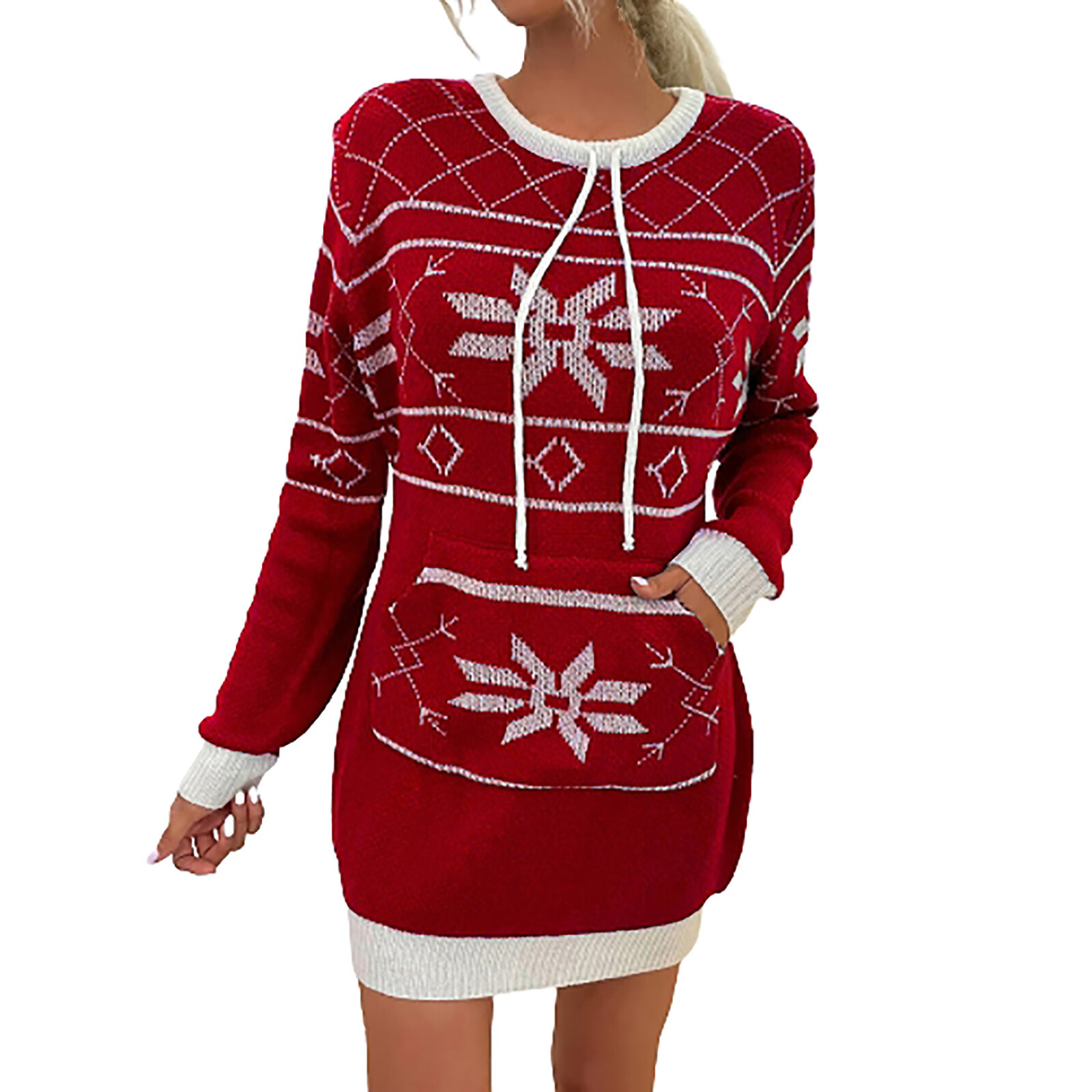Egmy Women Casual O-Neck Classic Long 