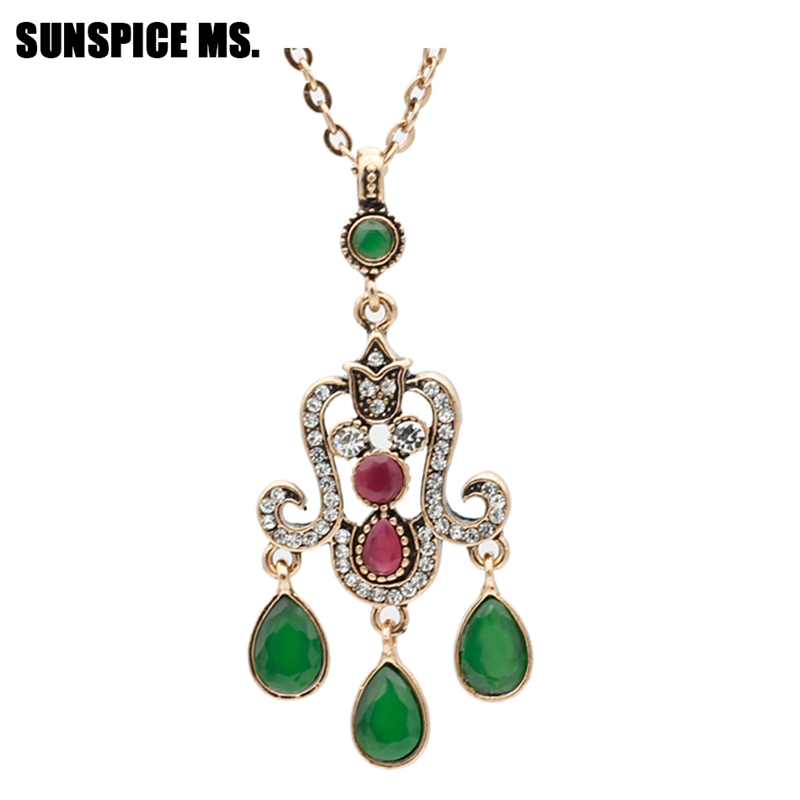 

SUNSPICE MS Зеленый женщины, Ожерелье с длинными цветами