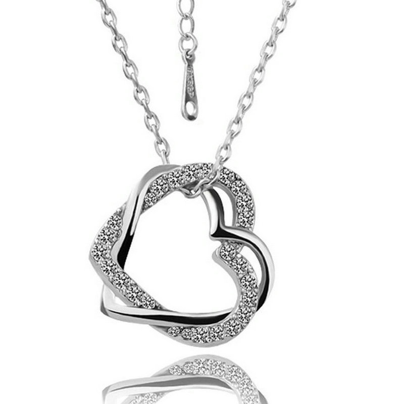 White Gold Diamond Heart Pendant Necklace