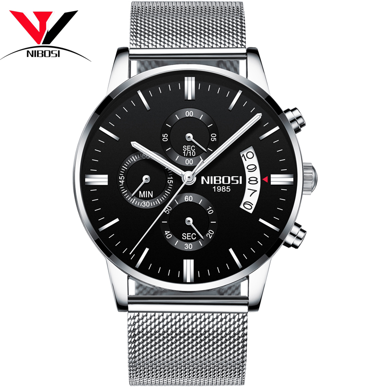 NIBOSI Black Dial Steel Belt Male Watch, Relogio Masculino Повседневная нержавеющая сетка из нержавеющей стали
NIBOSI Black Dial Steel Belt Male Watch, Relogio Masculino Повседневная нержавеющая сетка из нержавеющей стали