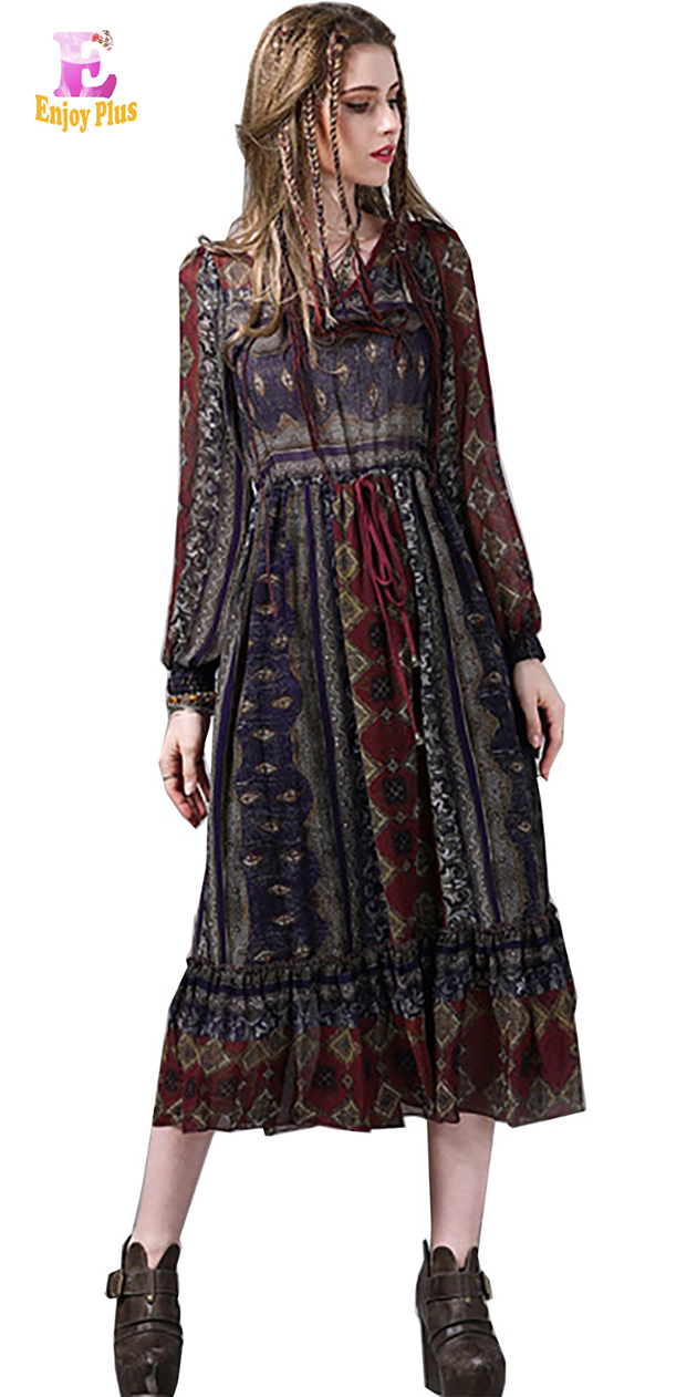 

ENJOYPLUS Разноцветный Номер, платье женщин с длинным рукавом