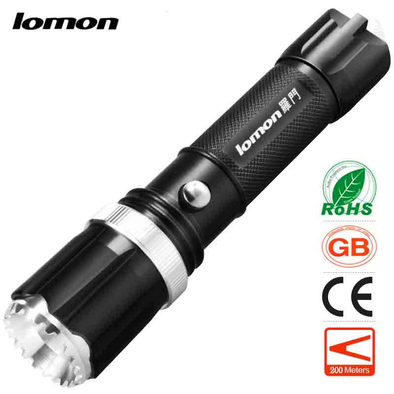 lomon Черный 200m-500m Zoom LED Flashlight