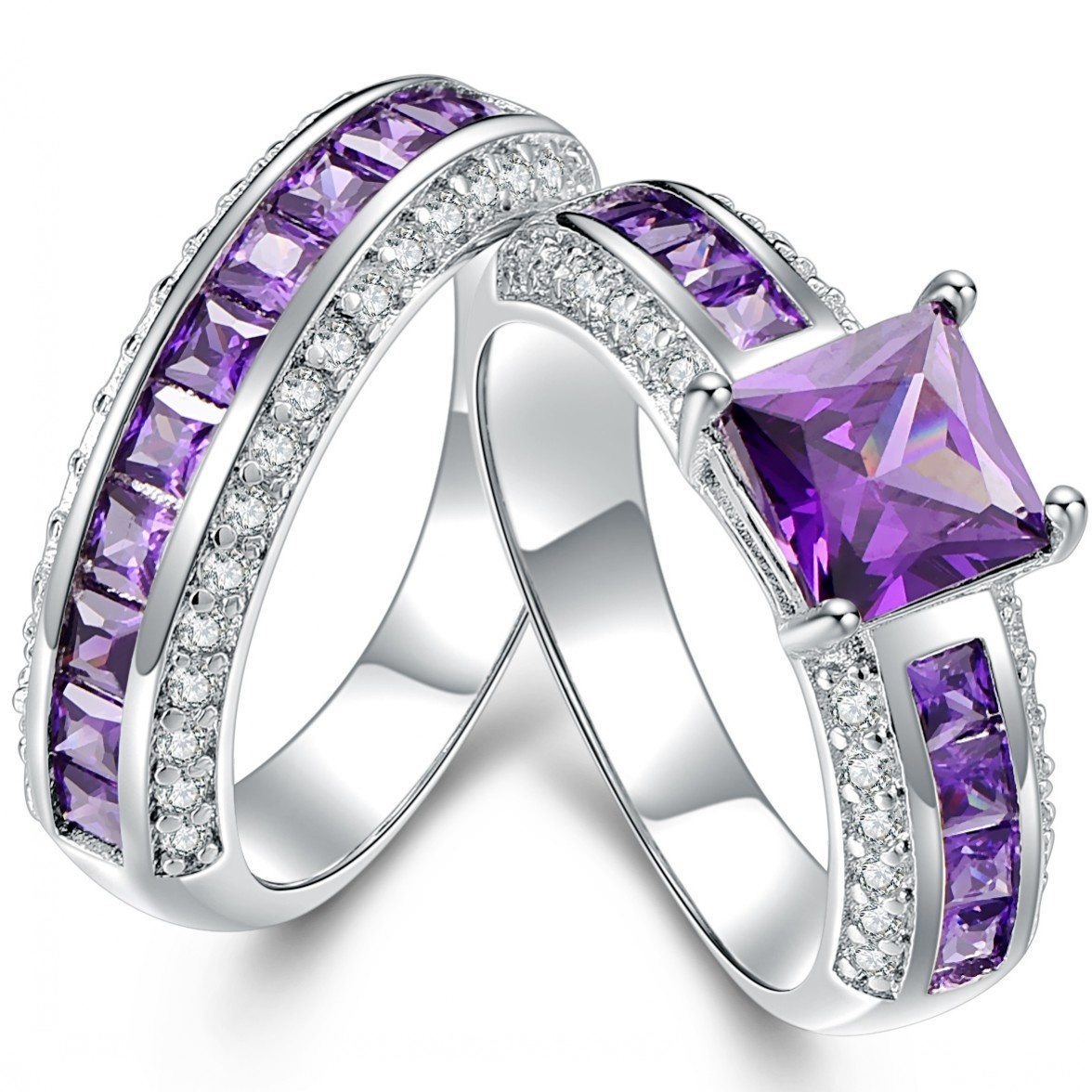 

CHLXL Фиалка 10, Engagement Wedding Ring Set