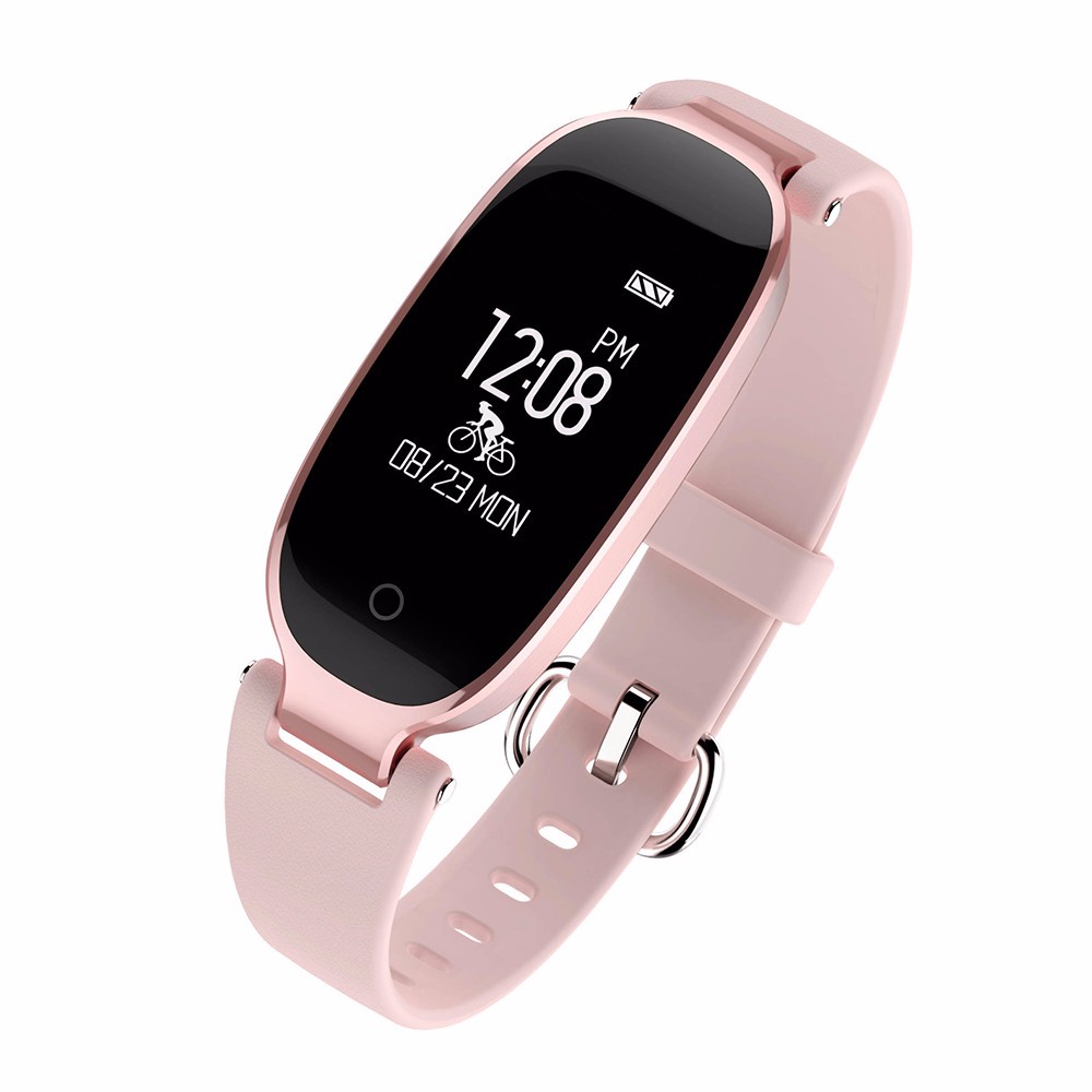 chkj Розовое золото Смарт-браслет S3 Smart Bracelet Heart Rate Monitor Будильник Водонепроницаемый фитнес-трекер