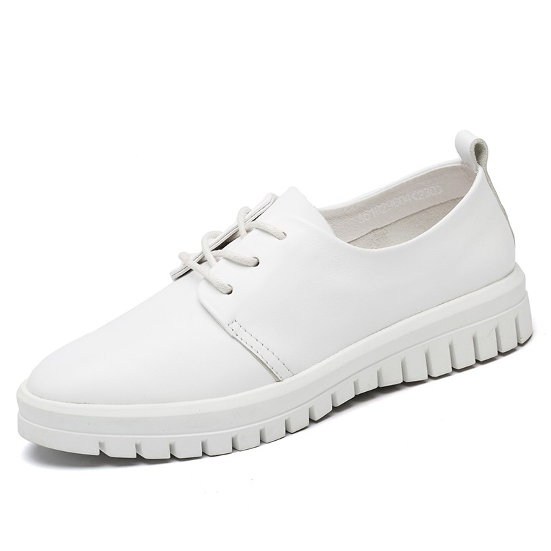 

luoqia White 40, 2018 кожаные белые туфли плоские дно дышащие женщины s обувь