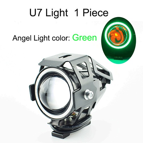 

Huiermeimi зеленый, 125w Motorcycle LED U7 Headlight Motorbike Spot Headlamp 12V 6500K 3000lm