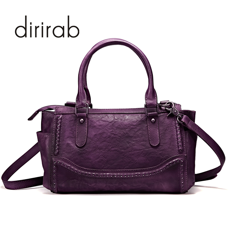 dirirab Purple dirirab сумки сумки импортирован кожи плеча сумки диагональ пакет Boston ретро м