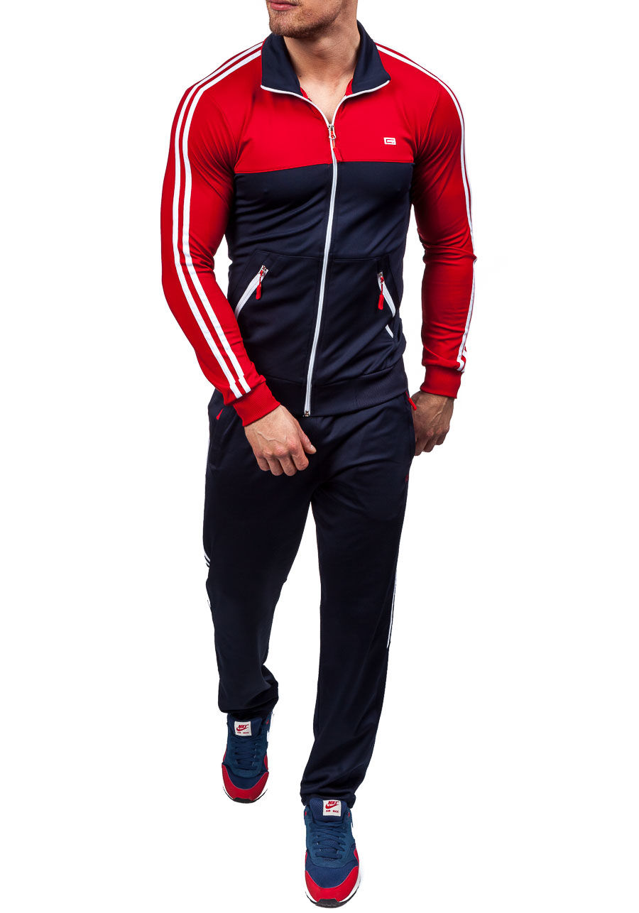 Красный спортивный костюм адидас мужской