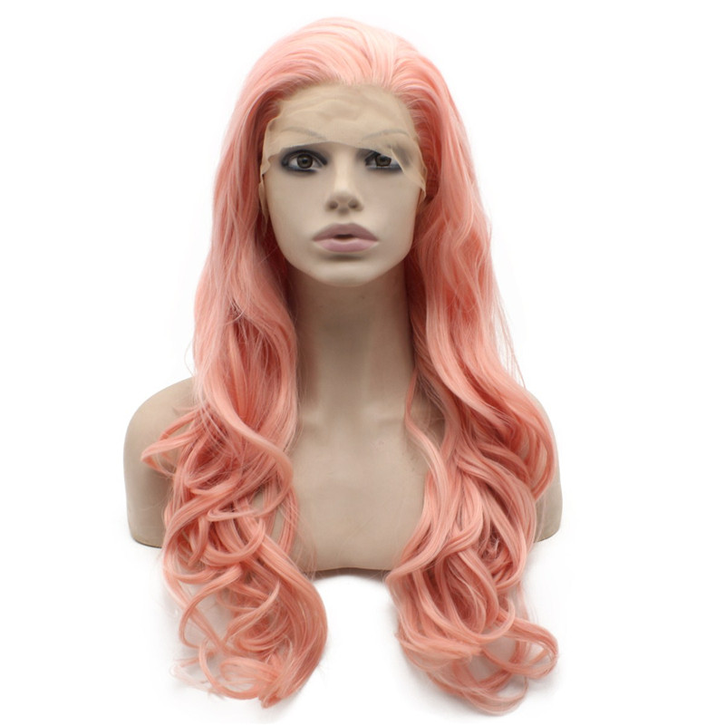 

iwona 24 inches, long pink wavy wig