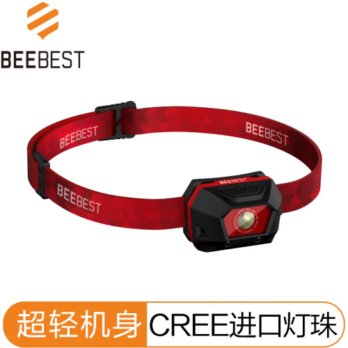 极蜂（BeeBest）FH100 头灯 超轻版 强光头灯夜钓灯远射USB充电钓鱼灯 户外 矿灯头戴手电筒