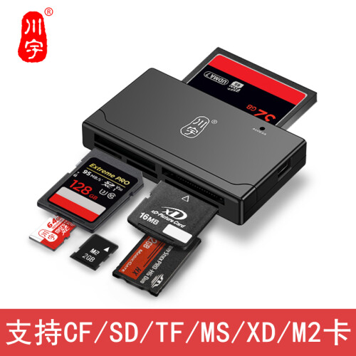 川宇SD/TF/CF/XD/MS/M2全能王多功能合一高速读卡器C237