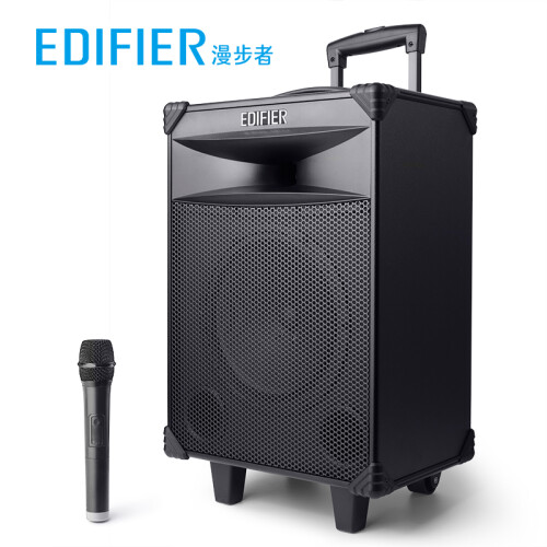 漫步者（EDIFIER）D3-8 8英寸专业广场舞音响 会议音响 蓝牙拉杆音箱 户外音响 标配无线麦克风扩音器