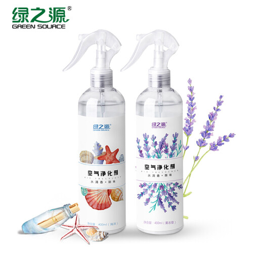 绿之源 水清香除味空气清新剂400ml*2（薰衣草+海洋）厕所除臭室内卧室汽车空气净化剂去异味芳香剂清香剂