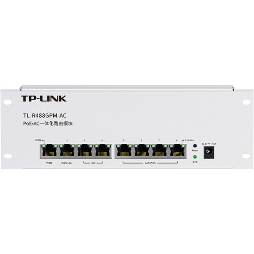 TP-LINK 千兆一体化路由模块 4口PoE 内置AC管理AP 双WAN口叠加 支持APP管理 TL-R488GPM-AC