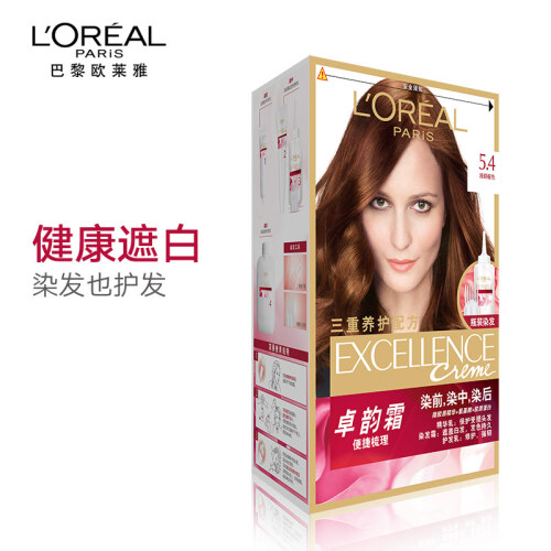 京东超市欧莱雅（LOREAL）卓韵霜护发染发霜＃5.4（浅铜棕色）（深棕色系）