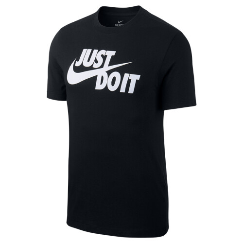 耐克NIKE 男子 休闲 短袖T恤 TEE JUST DO IT SWOOSH  短袖文化衫 AR5007-011黑色M码