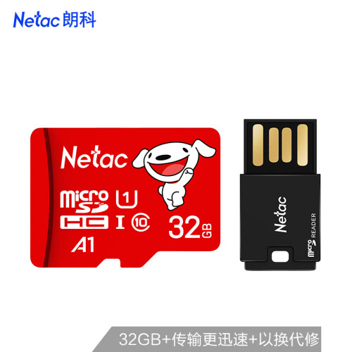 【京东联名款】朗科（Netac）32GB TF（MicroSD）存储卡 A1 C10 读速高达80MB/s 行车记录仪监控手机内存卡