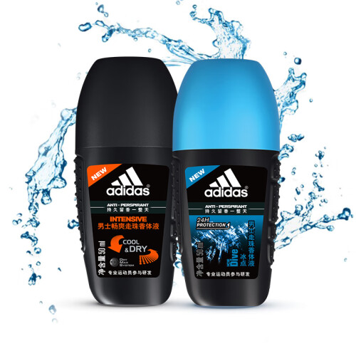 阿迪达斯Adidas男士香氛走珠套装（冰点走珠50ml+畅爽走珠50ml）